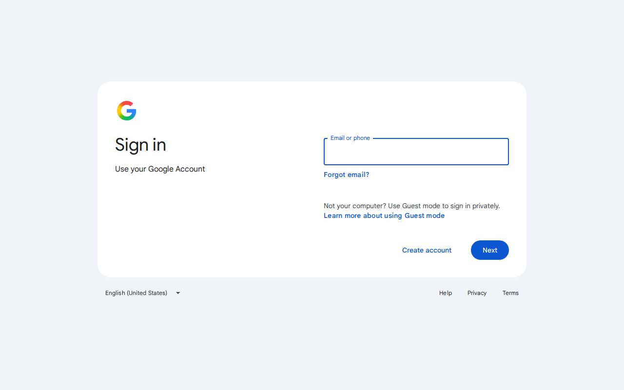 Google sign-in screen for the Texas mugshot search-result refresh process